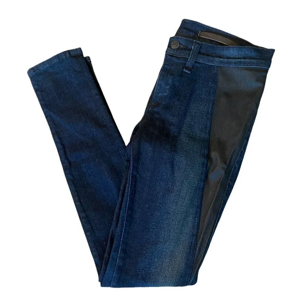 Rag & Bone The Skinny Leather Panel Jeans Plymouth Women's Size 26 - Picture 8 of 9